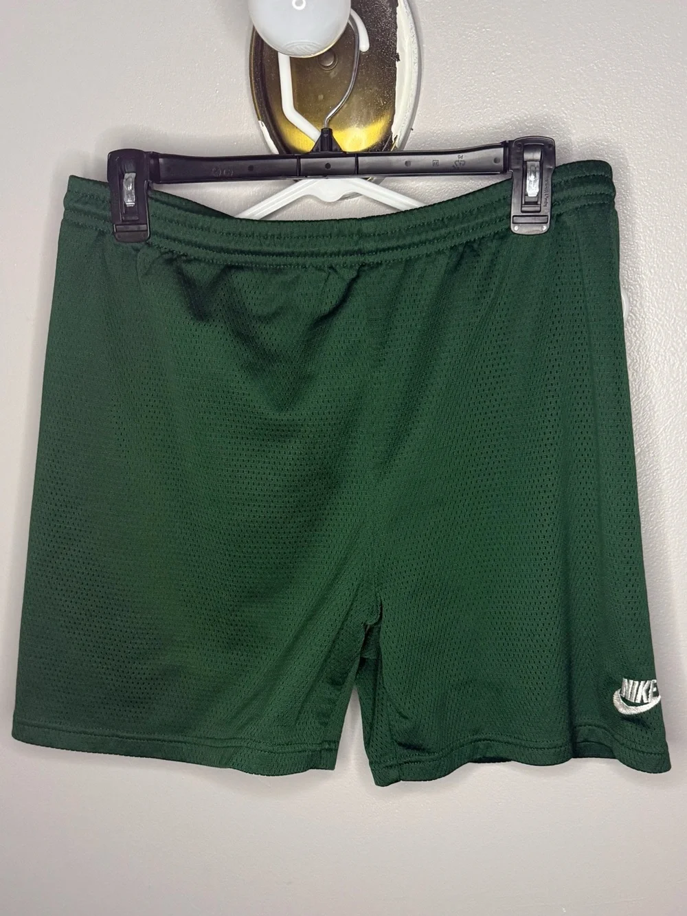 Vintage 90s Nike Men’s Mesh Shorts Green Swoosh Athletic Basketball
